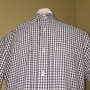 MENS TOMMY HILFIGER BLACK AND WHITE SS BUTTON UP